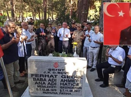 Başçavuş Ferhat Gedik, şehadetinin yıl dönümünde Hatay’daki kabri başında anıldı