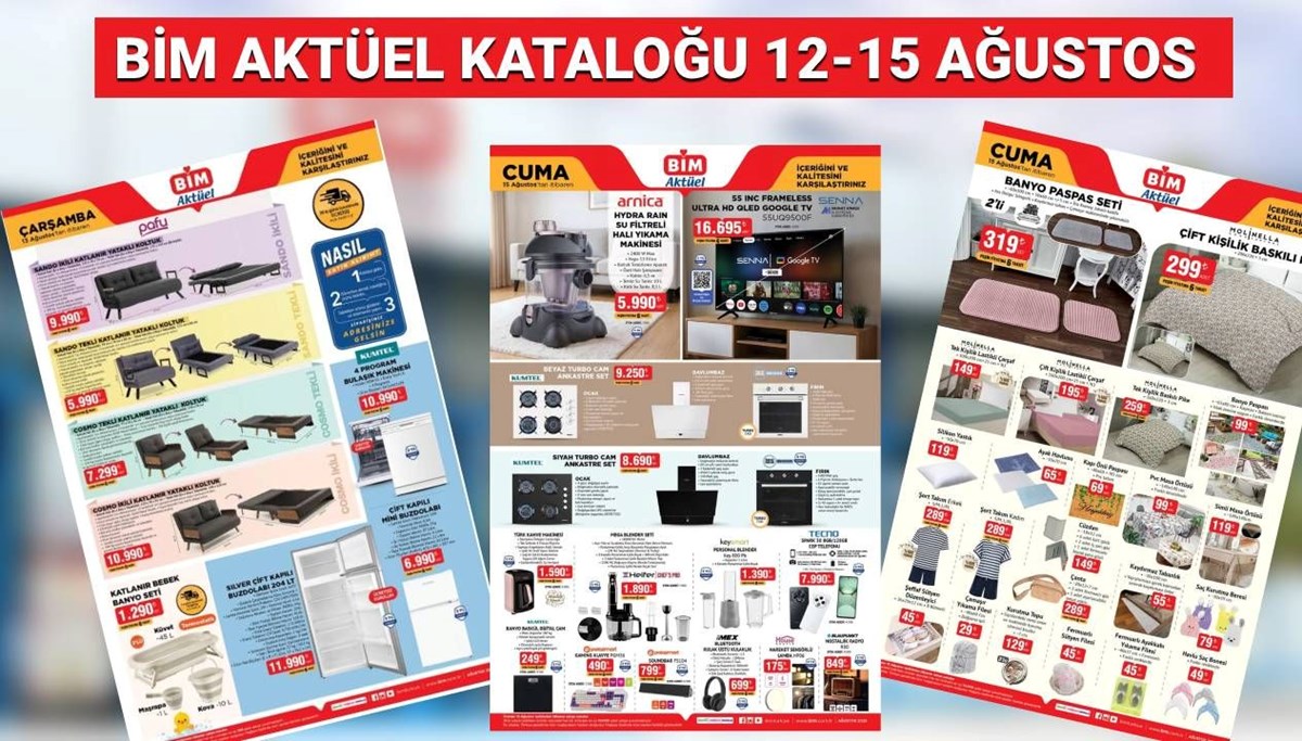 BİM 12-15 Ağustos aktüel kataloğu 2025: Termos, drone, paspas seti, pike ve koltuk çeşitleri raflara geliyor