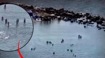 Boğulmaktan saniyelerle kurtuldu! Korku dolu anlar anbean kaydedildi