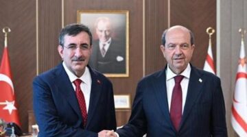 Cumhurbaşkanı Yardımcısı Cevdet Yılmaz, KKTC Cumhurbaşkanı Ersin Tatar ile görüştü