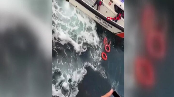 Feribottan denize atlayan kadını yolcu kurtardı