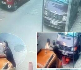 Freni arızalanan araç bir anda hareket etti! Ölümden kaçış kamerada