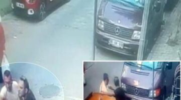 Freni arızalanan araç bir anda hareket etti! Ölümden kaçış kamerada