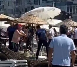 Halk plajında şezlong kavgası