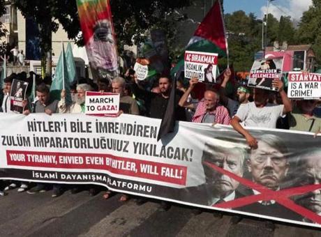 İslami Dayanışma Platformu’ndan Gazze protestosu: ABD Konsolosluğu’na yürüdüler