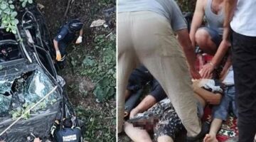 Kahreden kaza! 12 yaşındaki çocuğun kullandığı otomobil köprüden uçtu