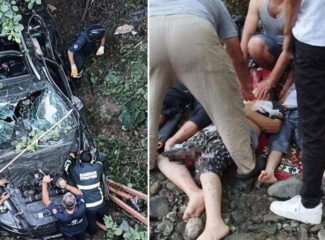 Kahreden kaza! 12 yaşındaki çocuğun kullandığı otomobil köprüden uçtu