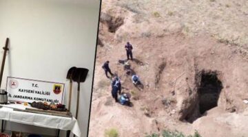 Kayseri’de kaçak kazı yapan 4 kişi fotokapana yakalandı
