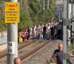 Marmaray’da raylara ağaç devrildi, yolcular inip yürüdü
