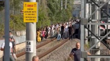 Marmaray’da raylara ağaç devrildi, yolcular inip yürüdü