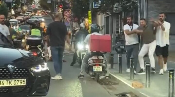 Nişantaşı’nda yol verme kavgasında sopayla kadının üzerine yürüdü