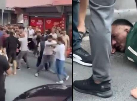 Sokak ortasında dehşet! Kız arkadaşını bıçaklayan zanlıyı mahalleli linç etti