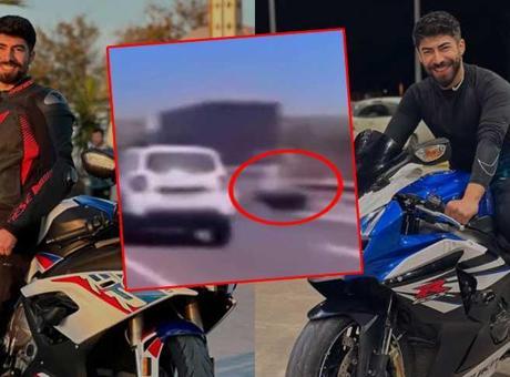 SON DAKİKA: Fenomen motosikletçi Deniz Servan Narin’in kaza görüntüsü ortaya çıktı: TIR’a arkadan çarptı!