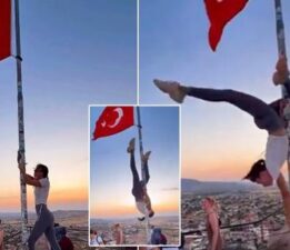 Türk bayrağı direğinde yapılan uygunsuz hareketlere soruşturma