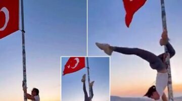 Türk bayrağı direğinde yapılan uygunsuz hareketlere soruşturma