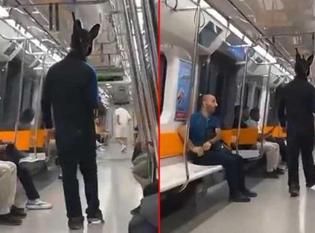 Üstünde tavşan kostümü, elinde tüfekle metroya binmişti! İfadesi ortaya çıktı