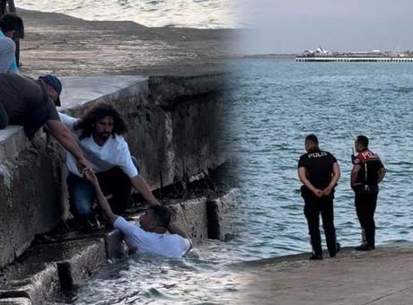 Yer: Samsun! Polisten kaçarken denize atladı