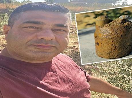 Zeytin bahçesinde buldu hemen ekiplere haber verdi! Hemen fünye ile patlatıldı