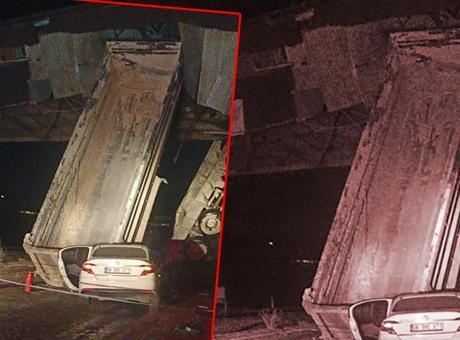 Ankara’da damperi açılan kamyona otomobil çarptı: 1 ölü, 3 yaralı