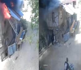 Anne ve engelli oğlunu kurtarmak için yanan eve girdi!