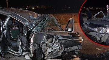 Erzurum’da otomobil, refüjdeki ağaç ve aydınlatma direğine çarpıp devrildi: 1 ölü, 2 yaralı