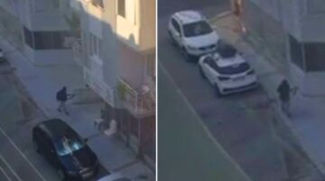 İzmir’de saldırı anı! Saldırgan yüzünde kar maskesi, sırtında çantayla geldi