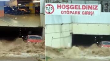 Kadıköy’de boru patladı! AVM otoparkı göle döndü
