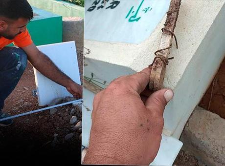 Mezar ustasını dehşete düşüren manzara! Kazmayı her vurduğu yerden çıktı