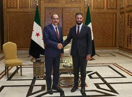 MİT Başkanı Kalın, Suriye Cumhurbaşkanı Şara ile Şam’da bir araya geldi