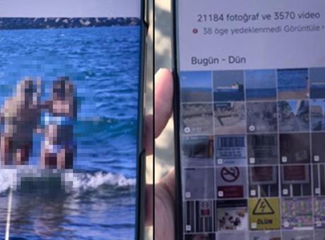 Plajda kadınların videosunu çekerken yakalandı! Galerisinden onlarca fotoğraf çıktı
